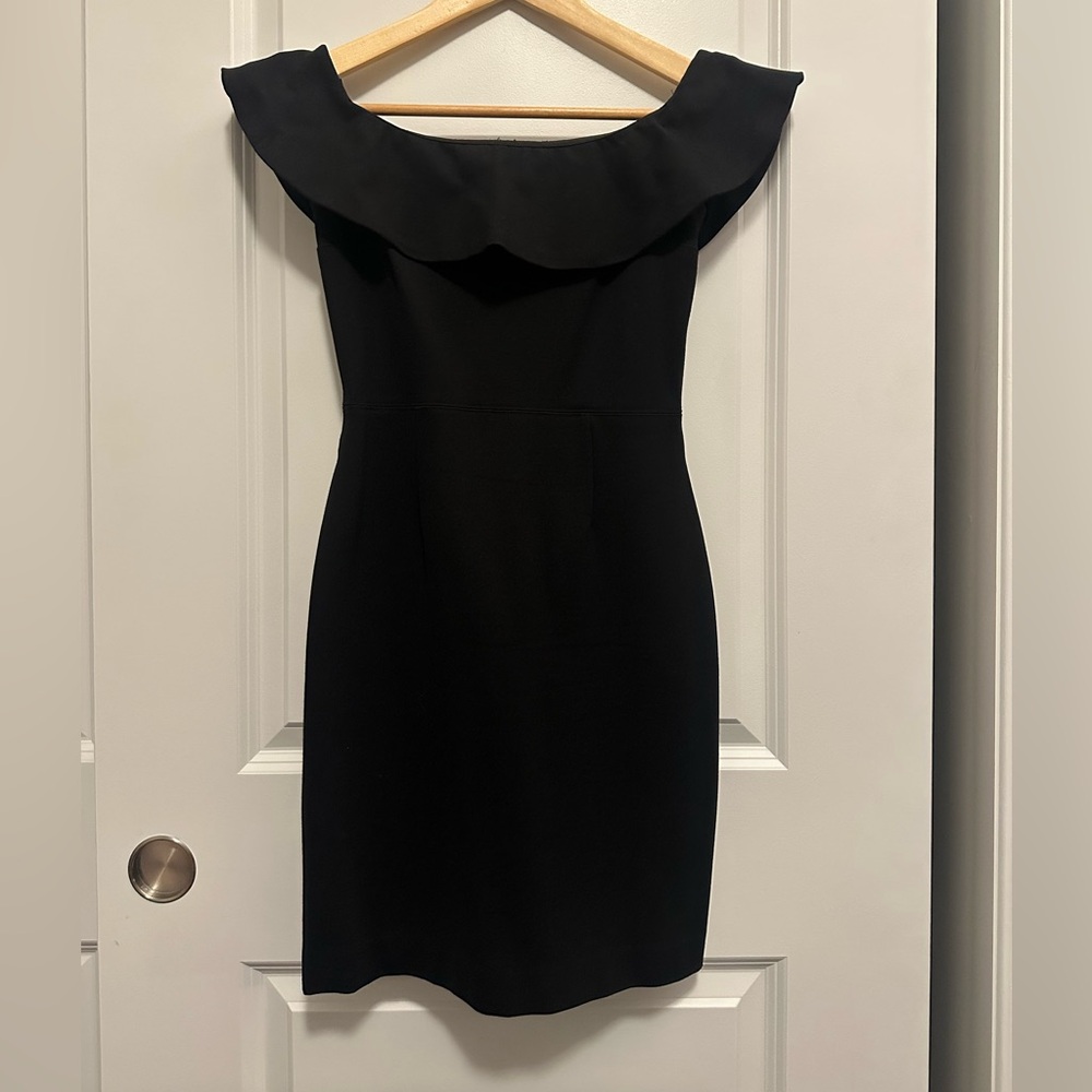 Aritzia / Babaton Ruslan Black Off-Shoulder Mini Dress